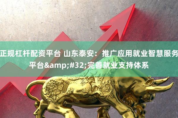 正规杠杆配资平台 山东泰安：推广应用就业智慧服务平台&#32;完善就业支持体系